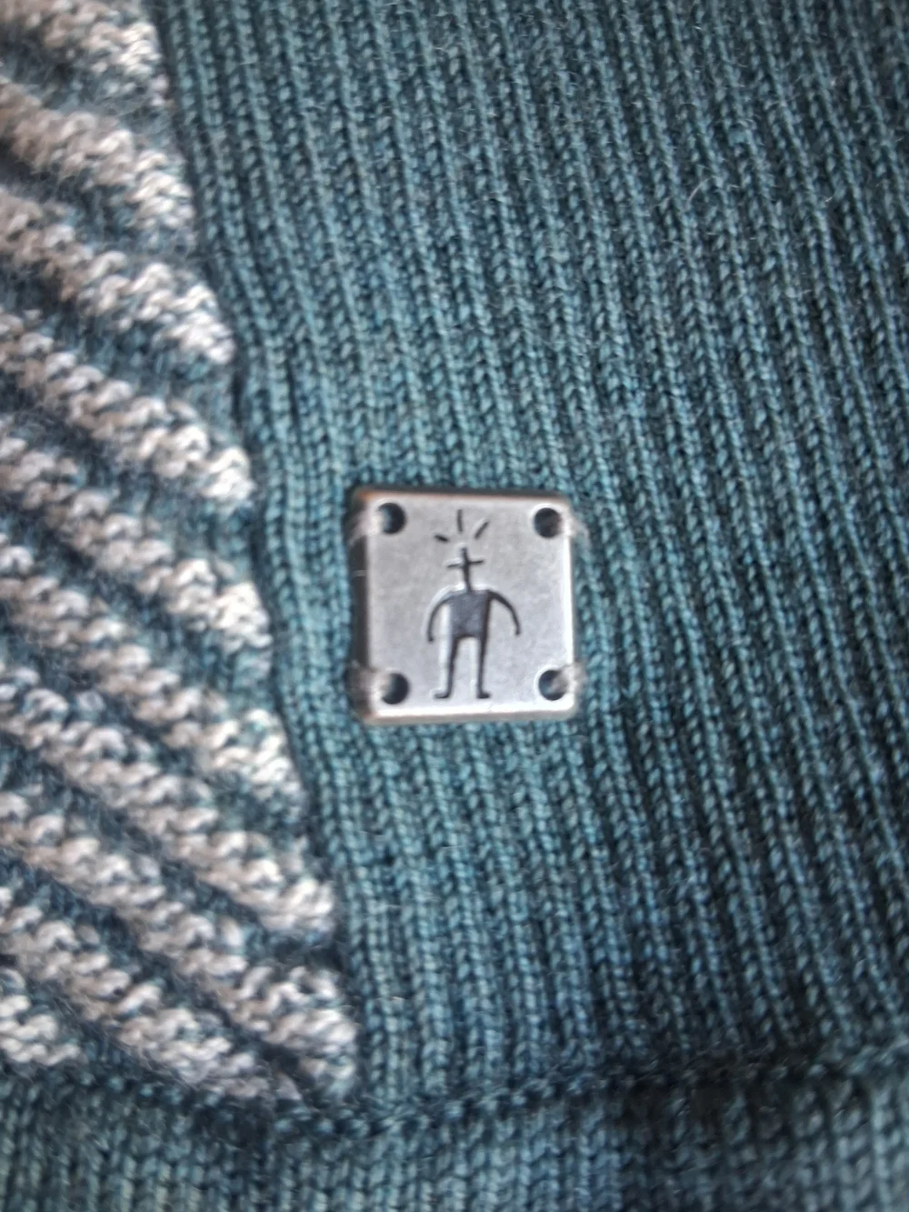 Smart Wool Women’s Teal And Cream Quarter-Zip Textured Front Sweater Fall SizeM